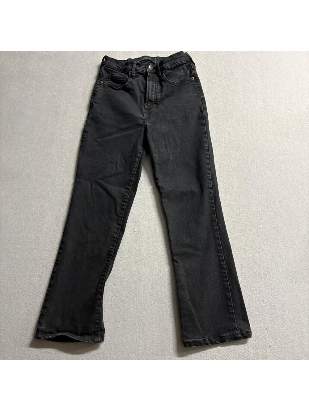 Everlane The Authentic Stretch Slim Bootcut Jeans Womens 24 Black Denim High